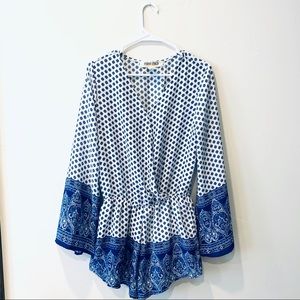 Boho long sleeve romper